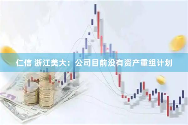 仁信 浙江美大：公司目前没有资产重组计划