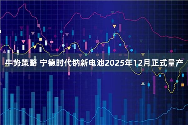 牛势策略 宁德时代钠新电池2025年12月正式量产