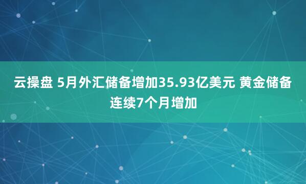云操盘 5月外汇储备增加35.93亿美元 黄金储备连续7个月增加