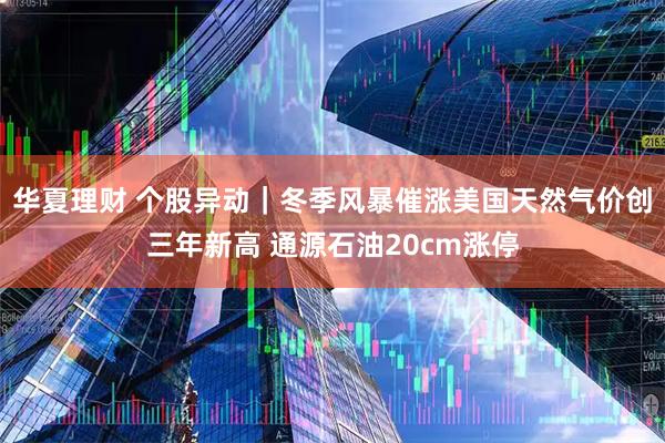 华夏理财 个股异动｜冬季风暴催涨美国天然气价创三年新高 通源石油20cm涨停