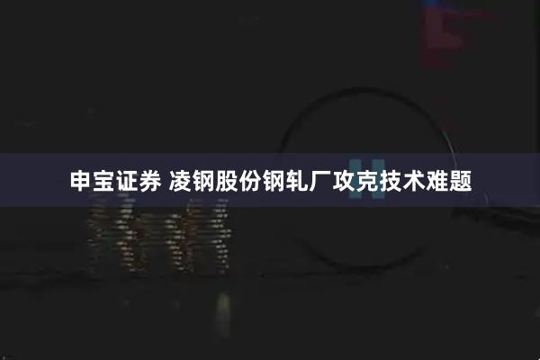 申宝证券 凌钢股份钢轧厂攻克技术难题
